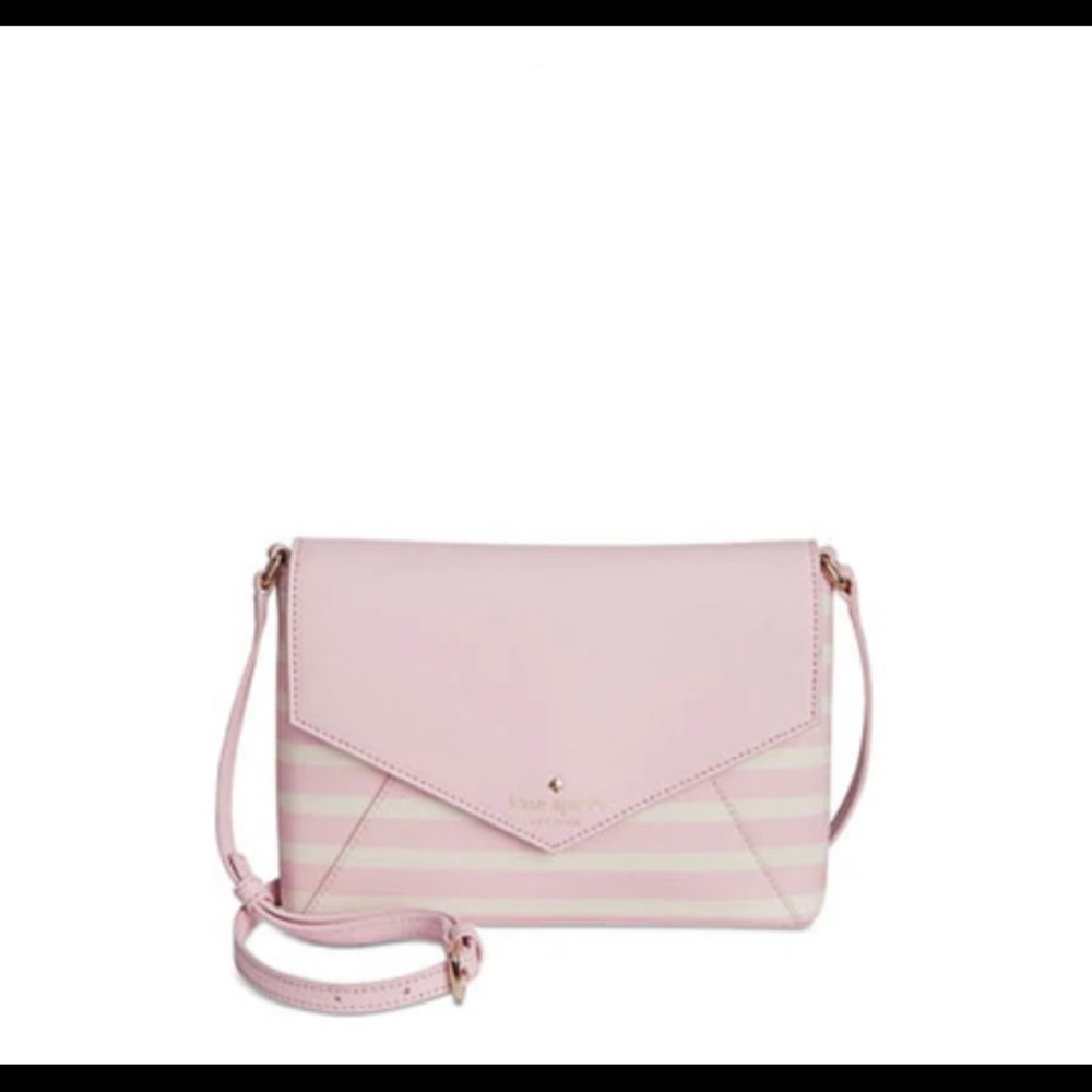 *NEW* Kate Spade Fairmount Square Monday Striped Crossbody Pink Blushsandy Beach